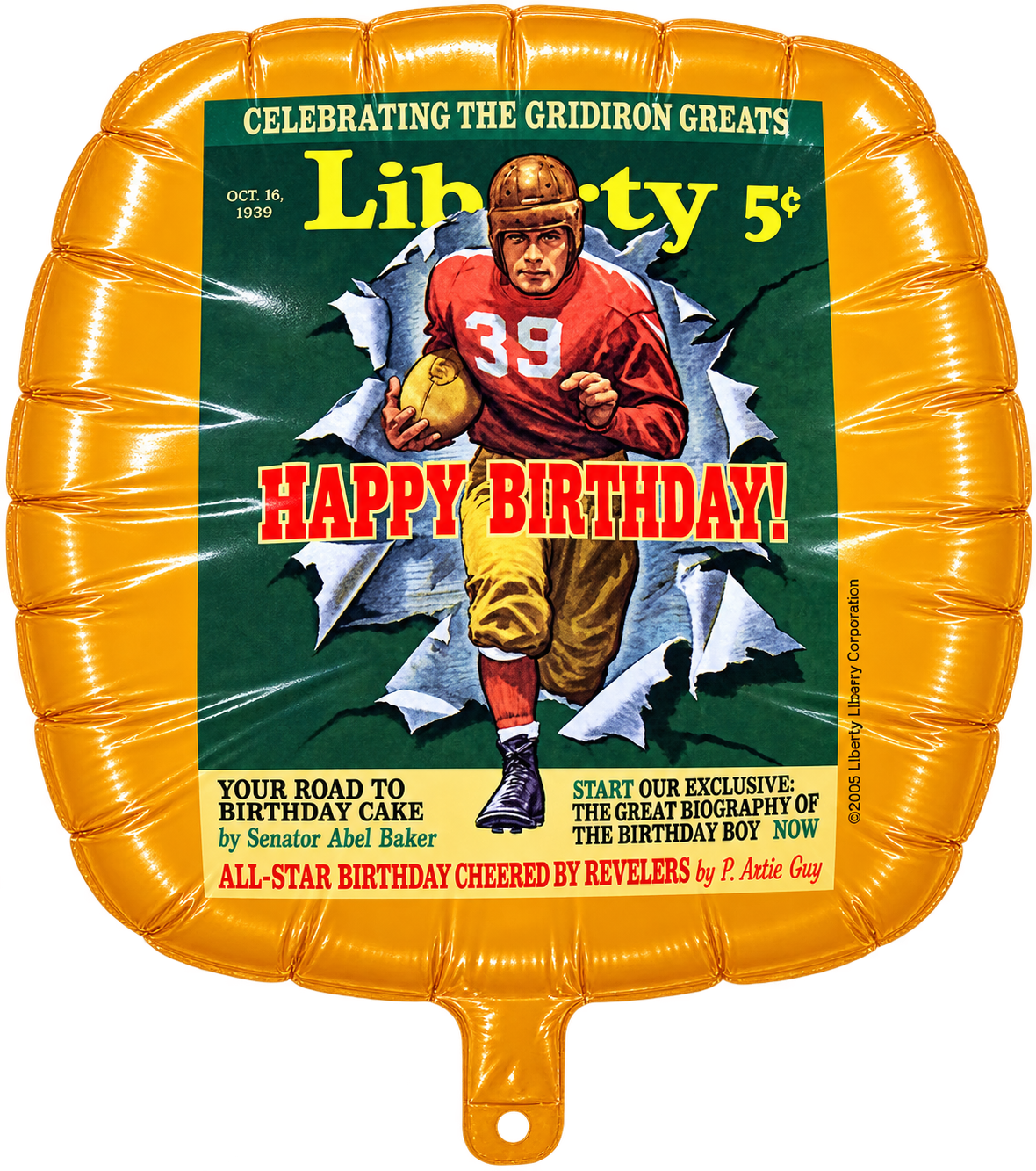 Happy birthday vintage football ballon