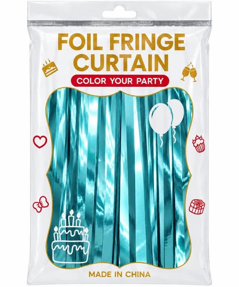 fringe curtain color teal