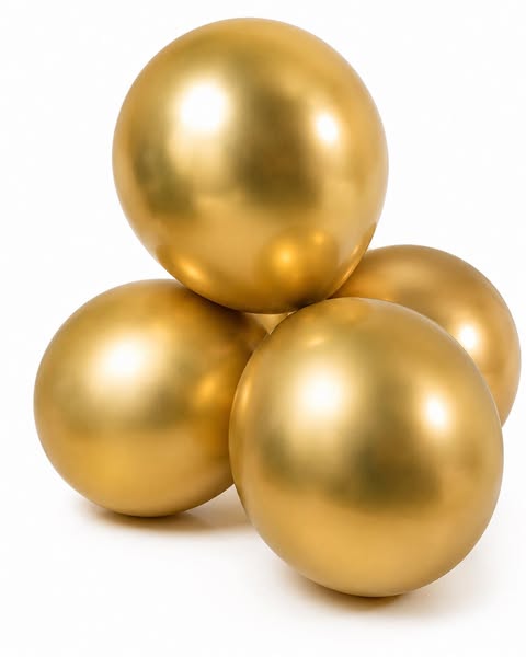 12” chrome gold latex balloons