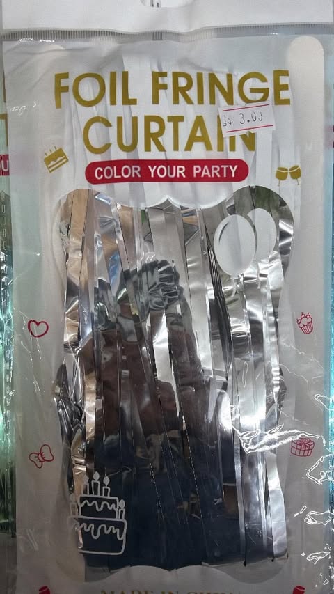 fringe curtain color silver