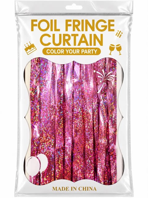 fringe curtain color laser pink
