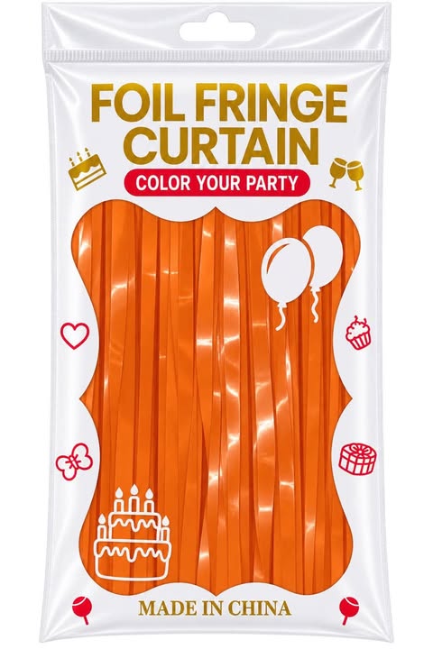 Fringe curtain color Macaroon orange