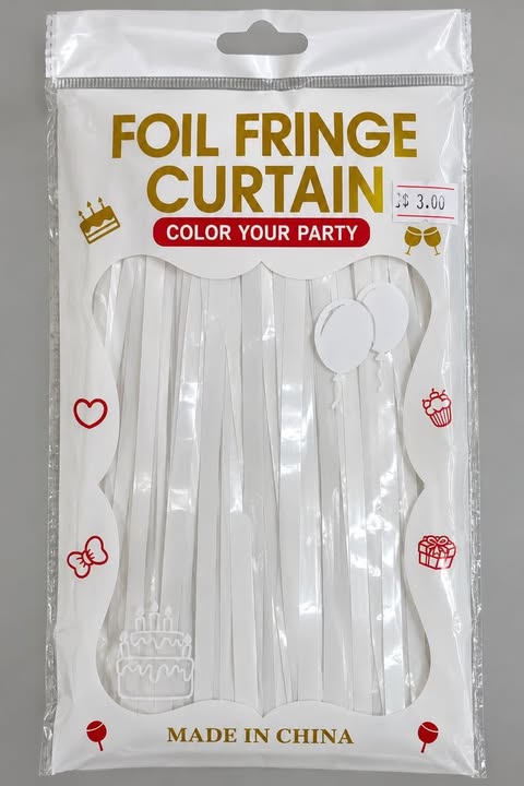 fringe curtain color white