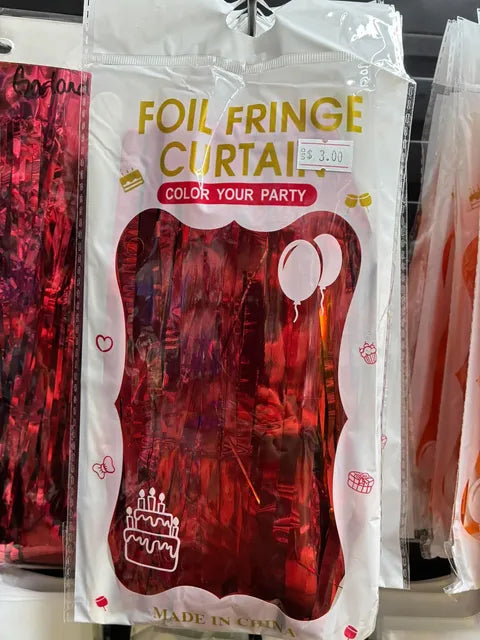 fringe curtain color red