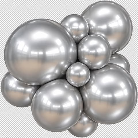 12" latex balloons Chrome silver 50 count