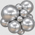 12" latex balloons Chrome silver 50 count