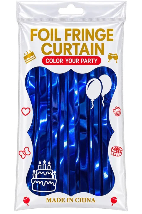 Fringe curtain color blue
