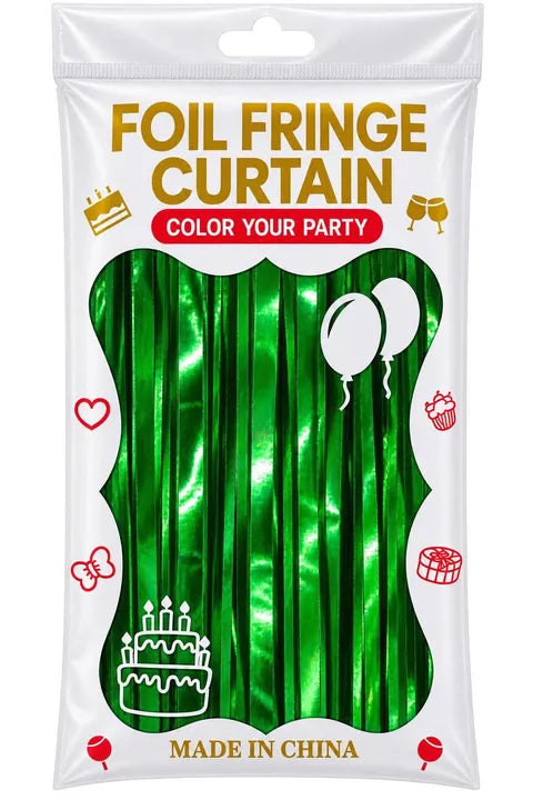 Fringe curtain color green