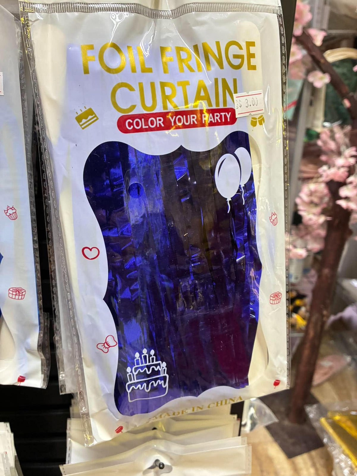 Fringe curtain color blue