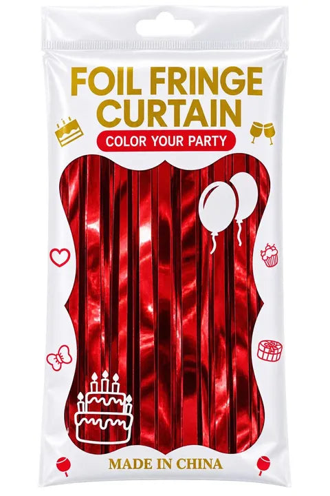 fringe curtain color red