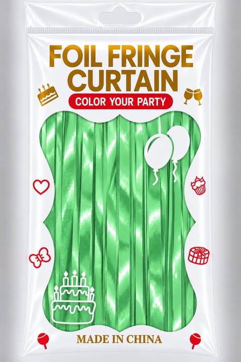 Fringe curtain macaroon green