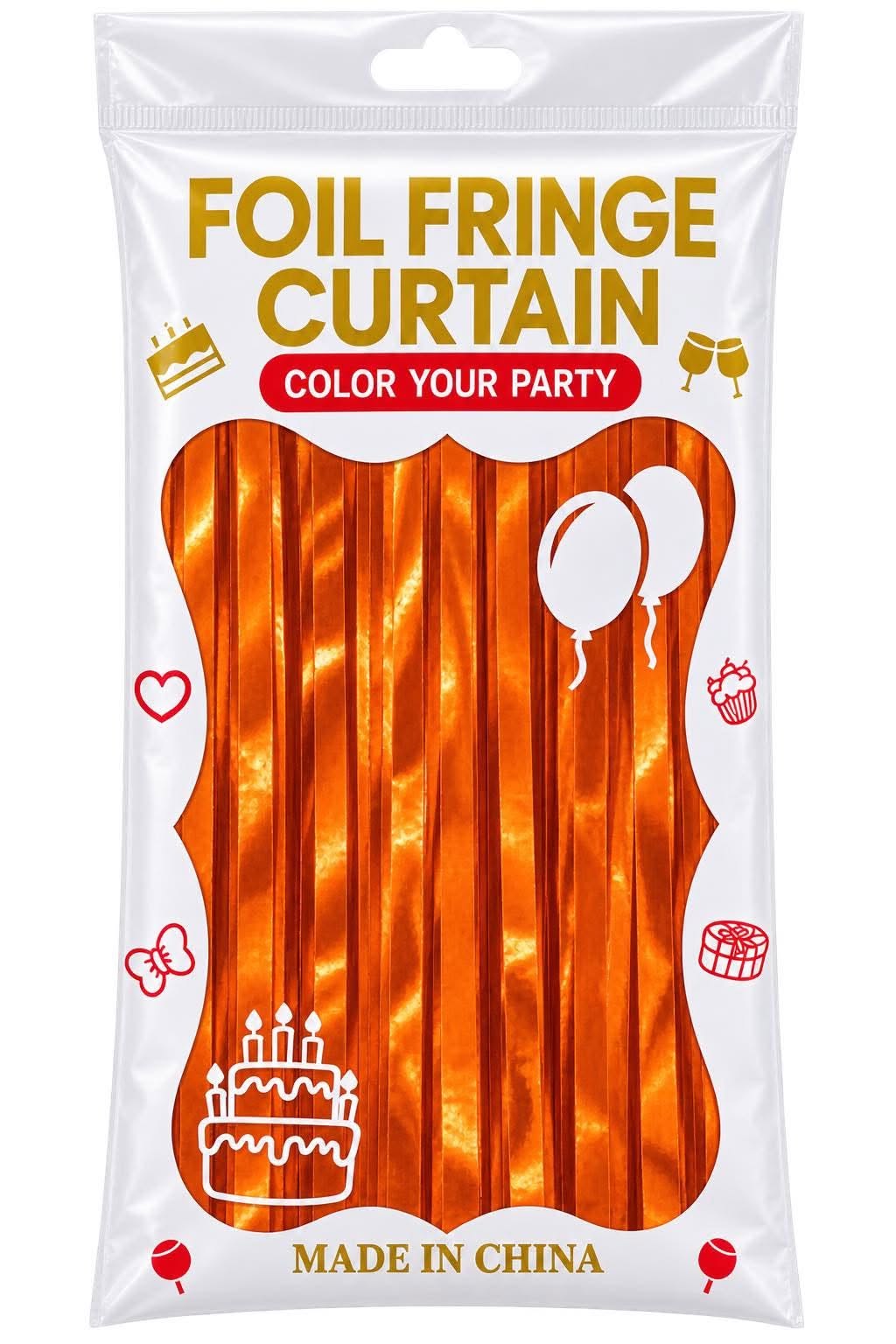 Fringe curtain color orange