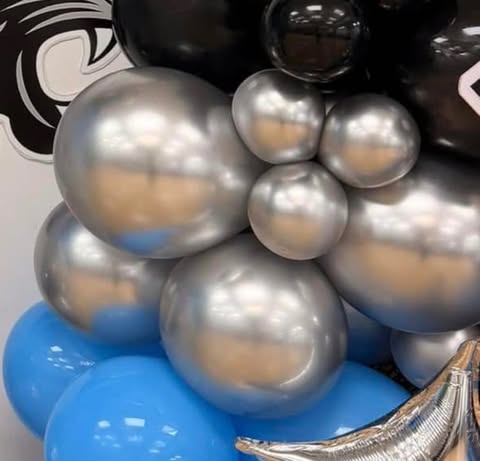 12" latex balloons Chrome silver 50 count