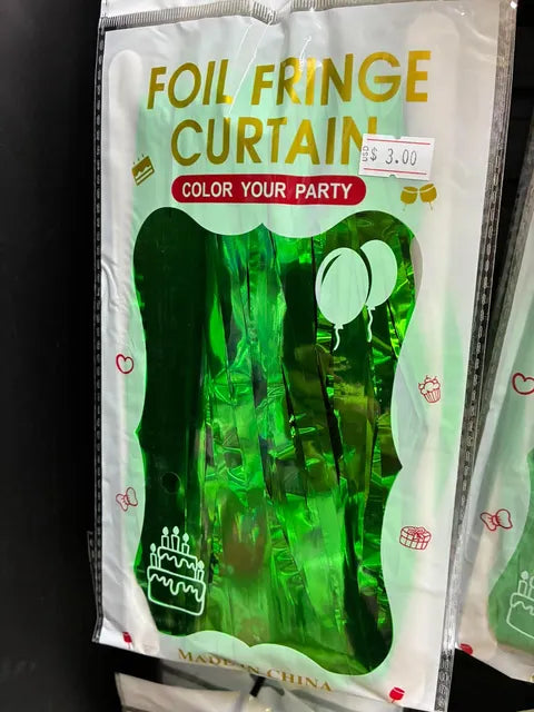 Fringe curtain color green