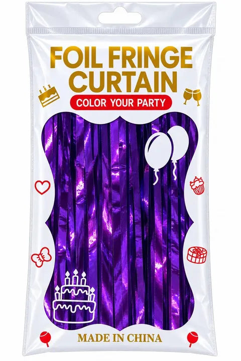 Fringe curtain color purple