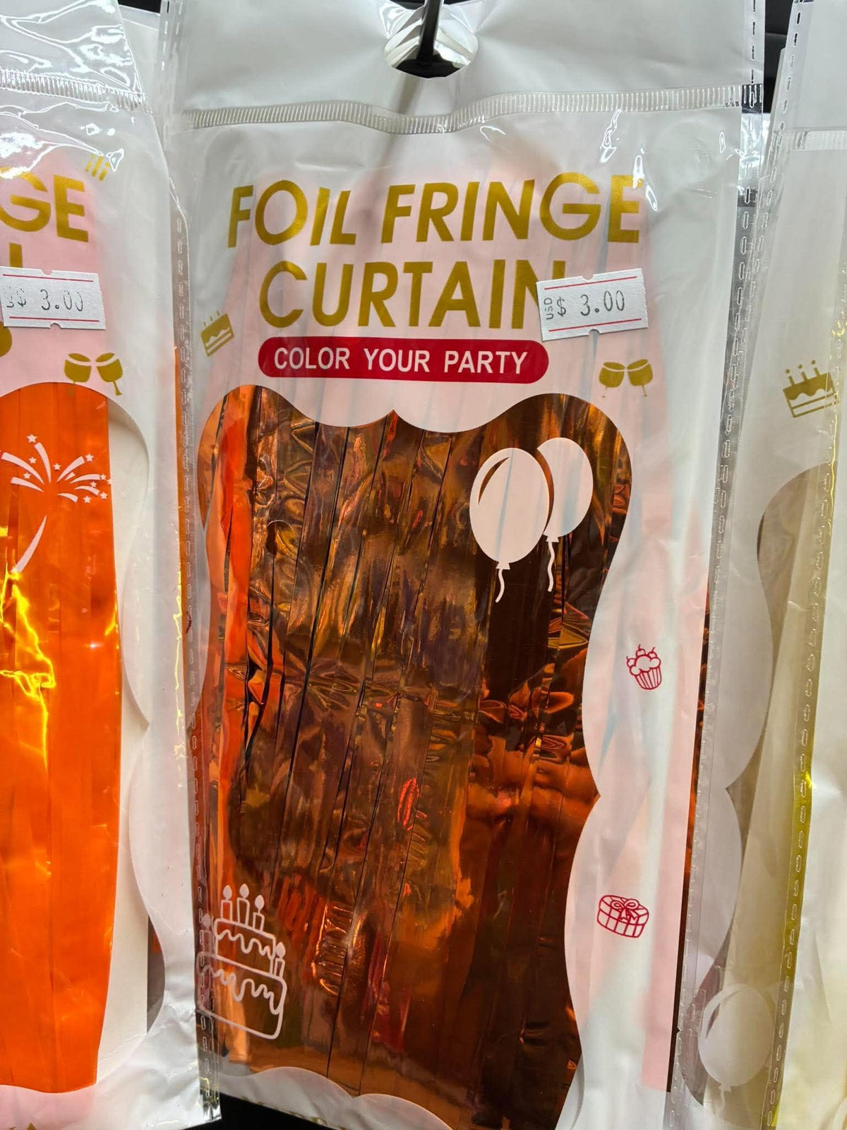 Fringe curtain color orange