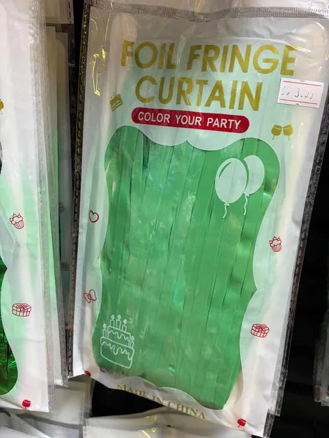 Fringe curtain macaroon green