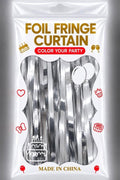 fringe curtain color silver