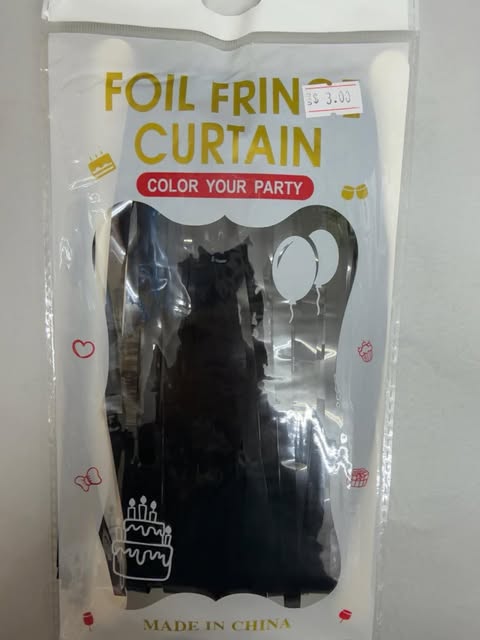 fringe curtain color black