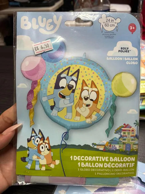 24" 3d BLUEY AND BINGO ROUND BALLOON