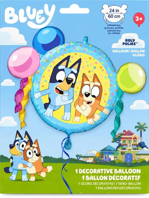 24" 3d BLUEY AND BINGO ROUND BALLOON