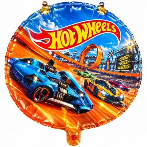 18" hot wheel round balloon