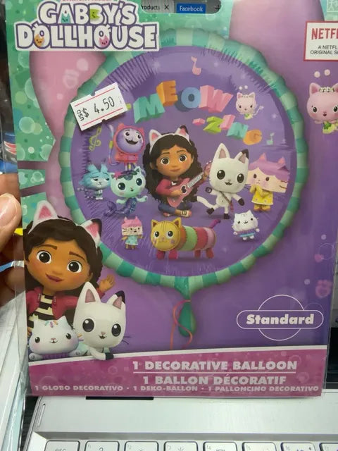 17" Gabbys dollhouse round balloon