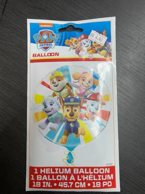 18" paw patrol round balloon