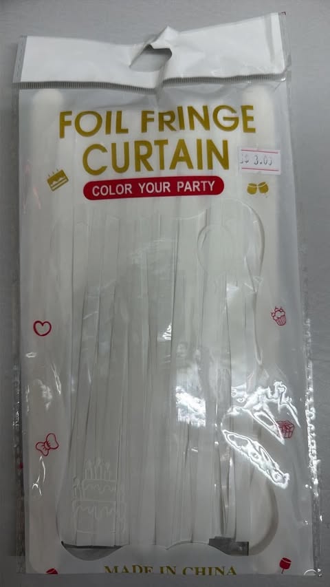 fringe curtain color white