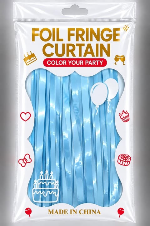 fringe curtain color macaron blue
