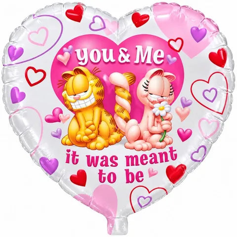 18" Garfield heart balloon