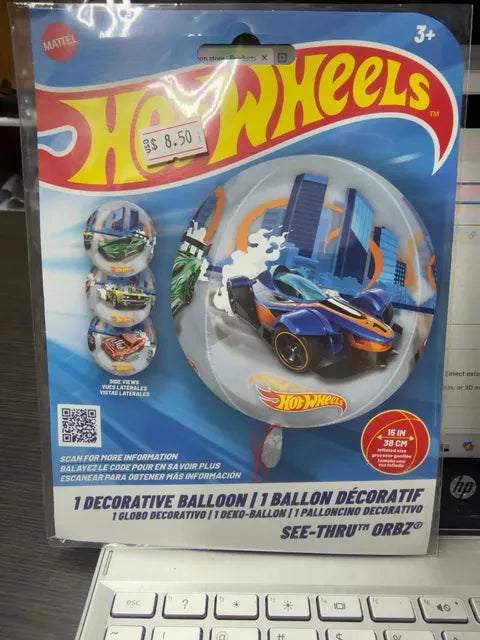 15" side view hot wheel balloon