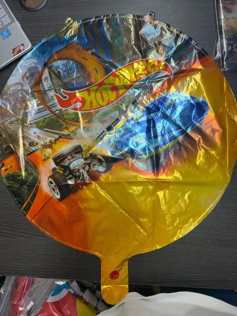 18" hot wheel round balloon