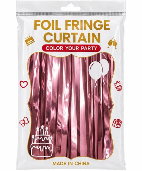 fringe curtain color pink