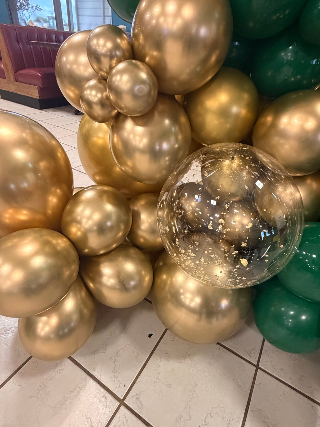 12” chrome gold latex balloons