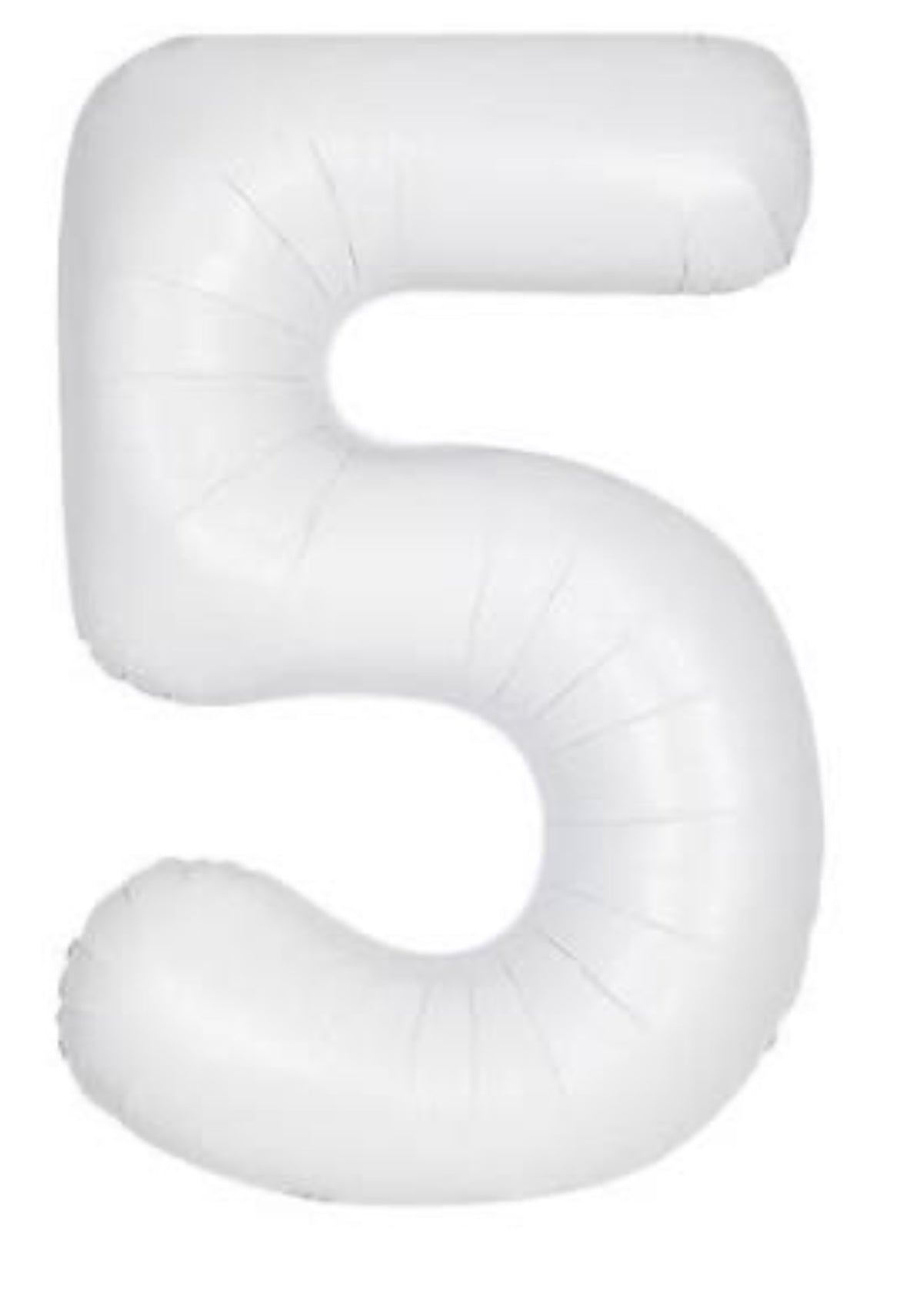 Number 5 foil balloon shade white